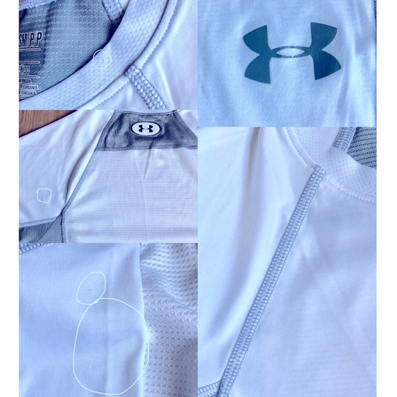 UNDER ARMOUR Fitted Shirt Heat Gear Short Sleeve White Small Men’s - Picture 9 of 13
